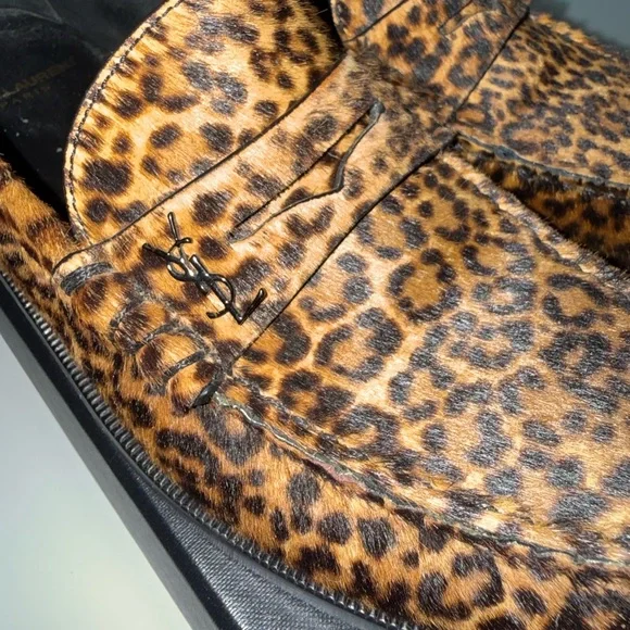 Saint Laurent Animal Print Loafers - Picture 2 of 7